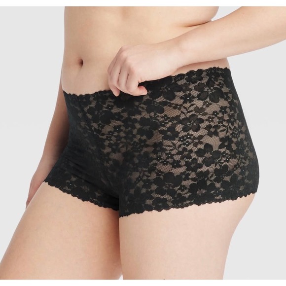 Auden Other - Women's Allover Lace Boy Shorts Underwear - Auden™ Black XS: Mid Rise